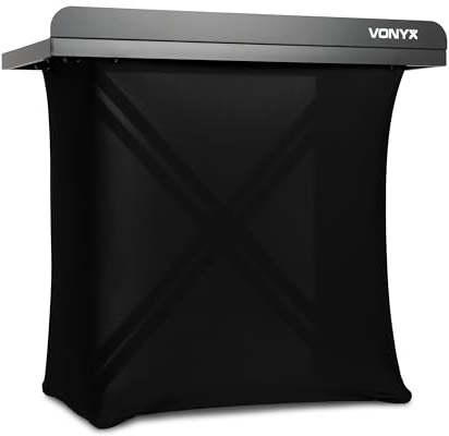 Vonyx DBE100 - Cabina DJ Plegable de 1 Metro con Altura Regulable