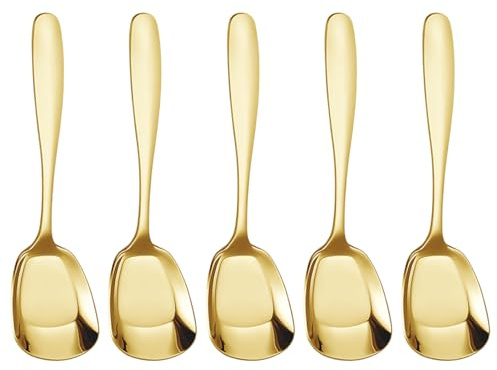 Cuillères de Service à Tête Carrée en Acier Inoxydable,Cuillères à Tête Carrée en Acier Inoxydable, à soupe - de service, cuillères à mesurer épaisses, cuillères à Dessert pour Bar