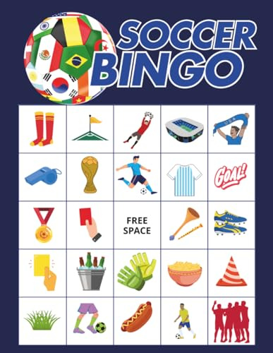 Soccer Bingo: World Cup Party Games Bingo Cards for Adults, Football Party Game, Party Favors Supplies Decorations