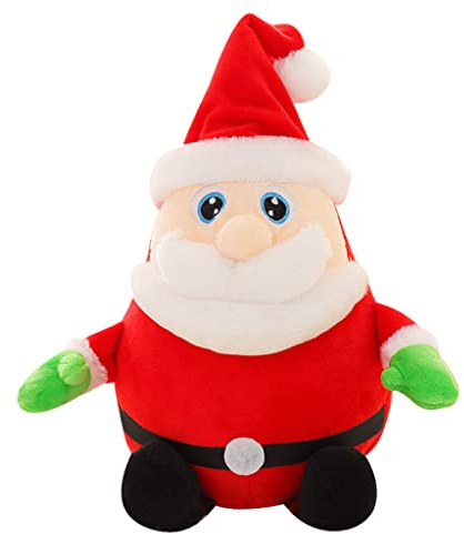 Bwuikim 25 cm leuchtender Weihnachtsmann Plüsch für, weiche Bastelfigur, elektrisch, gefüllter Weihnachtsmann, lustiger Desktop Zubehör, Raum Orna Dekoration für Zuhause, für Schlafzimmer, Ornamente