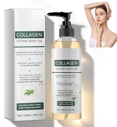 Collagen Oil for Skin Tightening, Collagen Lifting Body Oil, Moisturising Body Care for Smooth-Looking Skin, Lightweight Firming Oil for Neck, Arms, Thighs and More, 100ml