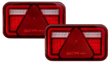 Aspöck MULTILED IV LED-Rückleuchten Set 12/24 V Links rechts | Wasserdichte IP6K9K Heckleuchten mit 5-Pin Bajonett für Lkw, Anhänger und Wohnmobile im harten Baustelleneinsatz.