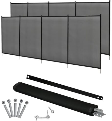 HOMASIS Barrière de Piscine Pliable 366x122 CM (2) | Clôture de Protection en Tissu, Clôture Amovible de Sécurité pour Protection Enfants, pour Piscine, Jardin, Noir