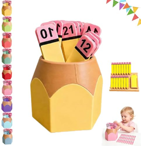 Set de crayons de couleur pour associer les chiffres de 1 à 30 (Yellow)