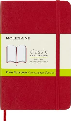 Moleskine Classic Notebook, Soft Cover, Pocket (3.5 x 5.5) Plain/Blank, Scarlet Red, 192 Pages