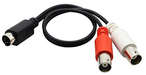 zdyCGTime cavo adattatore splitter a Y da Mini-DIN S-Video maschio a 2 BNC femmina. Trasmissione del segnale video per dispositivi come oscilloscopi e monitor (26 cm),