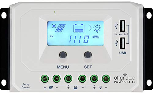 Offgridtec® PWM Pro Laderegler 12V/24V 45A USB