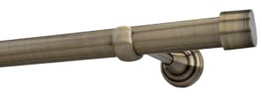 Sento 25mm Gardinenstange Vorhangstange Metall Wandmontage Messing Antik 140 cm Albana