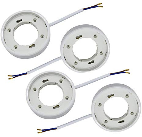 GX53 Lot de 4 douilles de fixation pour lampes LED Gx53 et ampoules CFL avec fil de 10 cm