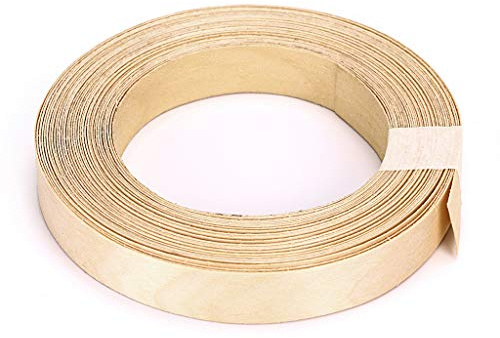Skelang Maple Wood Veneer, Edging Tape, Iron-on Veneer for Shelf, Wardrobe, Door Frame, Desktop, 19mm×15m