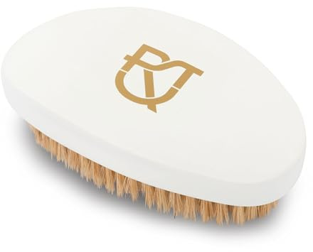 Roman-T Premium 360 Soft Wave Brush – 100% Boar Bristles Wave Brush with Contoured Wood Base