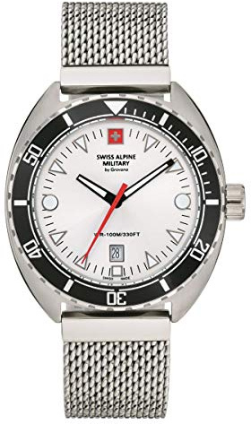 Swiss Alpine Military Herren Uhr Analog Quarz 7066.1132SAM Edelstahl