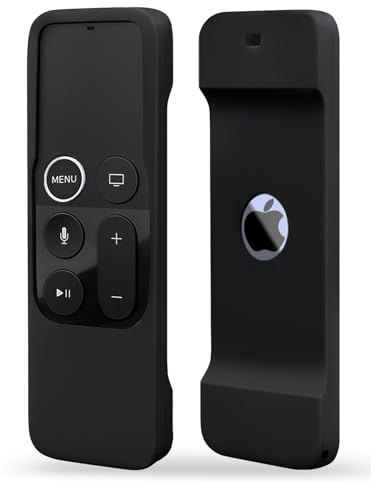 TOKERSE Silicone Case Compatible with Apple TV 4K/HD Siri Remote (1st Gen) - Anti-Slip Shock Proof Soft Remote Cover Case Compatible with Apple TV 4K 5th 4th Gen Siri Remote Controller - Black