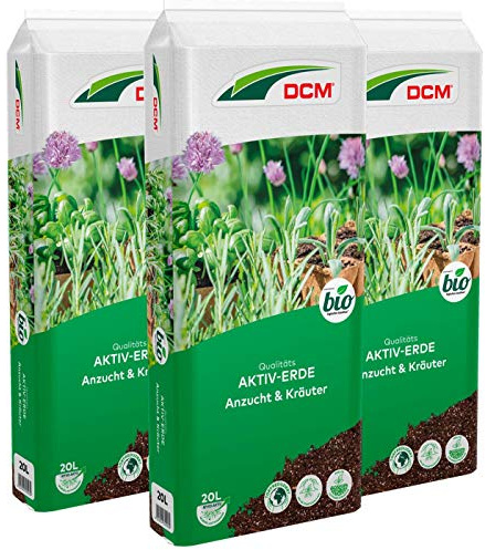 DCM Cuxin Qualitäts Aktiv-Erde Anzucht & Kräuter, Aussaaterde, Sparpack 3 x 20 Liter