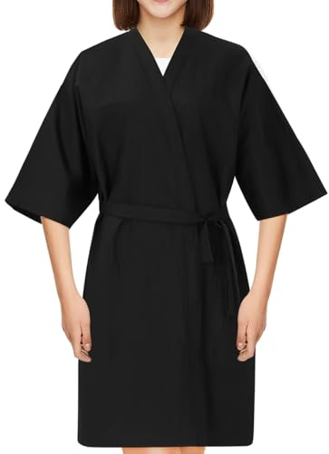 Lurrose Salon Gown for Clients, Hairdressing Robe with Sleeves, Professional Waterproof & Anti-Static Client Cape for Hair Cutting, Colouring, Spa and Beauty Treatments