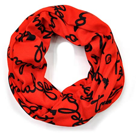 Euly Strickschal Loop Schal Rundschal Schlauchschal Halstuch Winter Schal Damen (Schrift Rot)