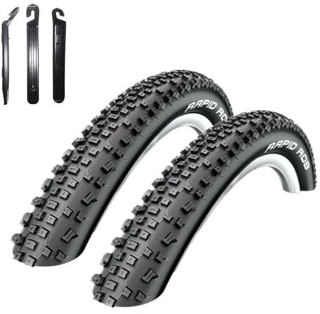 2 x Schwalbe Fahrradreifen 29 Rapid Rob Fahrraddecke 57-622 (29 x 2.25) inkl. maxxi4you Reifenheber