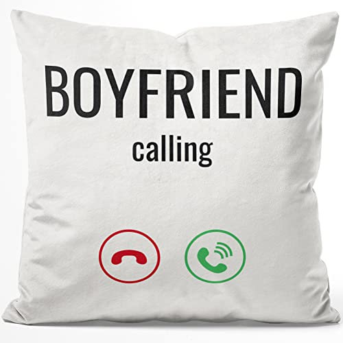 JUNIWORDS Kissen, Boyfriend Calling, 40 x 40 cm, Flauschig Samtweich Weich (1004038)