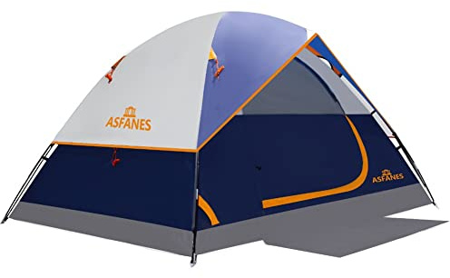 ASFANES 4 Person Waterproof Tents for Camping Easy Setup Outdoor Portable Backyard Camping Tents Suitable for Car Camping, Backpacking, Hiking, Picnic or Fishing, Navy Blue
