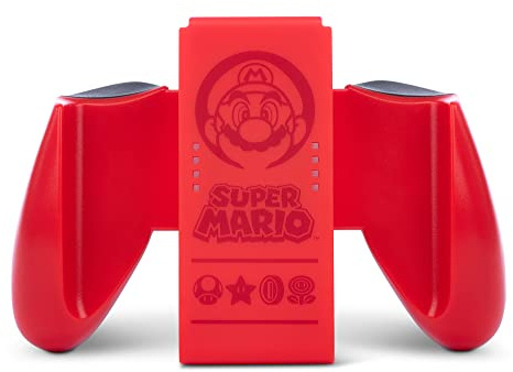 PowerA Joy-Con Comfort Grip pour Nintendo Switch, modèle Nintendo Switch OLED et Nintendo Switch Lite, accessoire de jeu, manette de jeu, manette sans fil, sous licence officielle – Super Mario Rouge