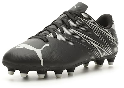 PUMA Unisex Kids Attacanto Fg/Ag Jr Zapatos de fútbol, Puma Black Silver Mist, 31 EU
