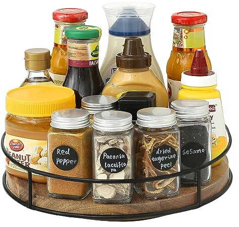 YUNISS Roterande krydda, Kök Kryddor, Roterande Armari Kök Armari (26 cm, Träfärg)