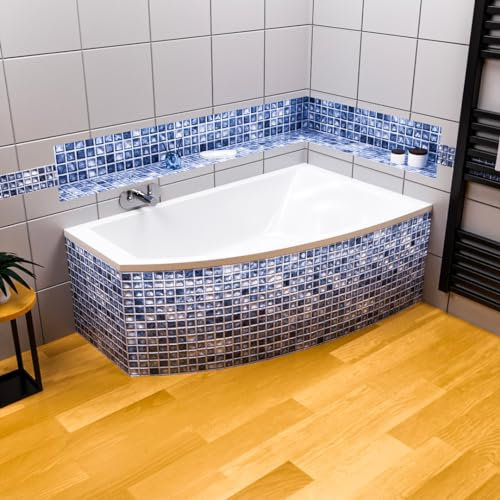 ECOLAM® Eckbadewanne Badewanne Acrylwanne HELA 150x90 cm RECHTS Acryl Sanitäracryl + Ablaufgarnitur Ab- und Überlauf Automatik Füße Silikon pflegeleicht Qualitätswanne