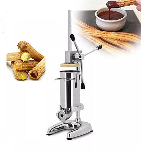 Kommerzielle manuelle Churro Maker - Edelstahl Spanische Churrera Maschine mit 5 Formen für authentische Donut Churros - Snack-Ausrüstung