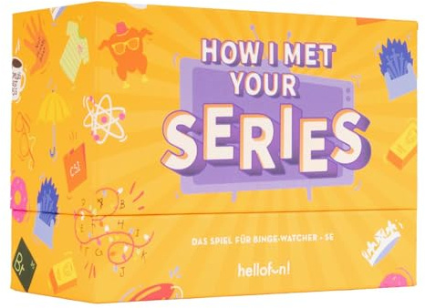 Hellofun | How I Met Your Series | das Spiel für Binge-Watcher | Quizspiel für Serienfans | legendäre TV-Serien | Dein Serienmarathon mit Freunden | Lieblingsserie | Für 4-20 Spieler ab 14 Jahren