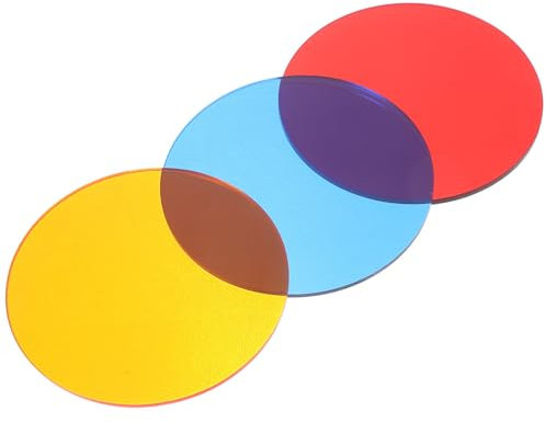 HOMSFOU Miniature Acrylic Bases 3pcs Colored Circle Acrylic Discs Small Round Action Figure Stand Collection Ornament Display Holder for Home Office