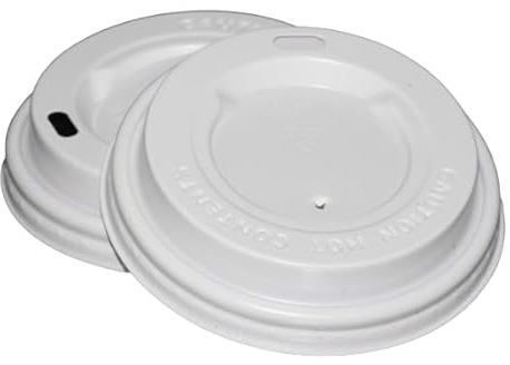 Inoverse Deckel für Kaffeebecher Weiß 200 Stück, Plastikdeckel | Ø 90 mm Deckel für Pappbecher, Kaffeedeckel, für Kaffee und Tee, für Kiosk, Büro, Café, Gastronomie und Veranstaltungen