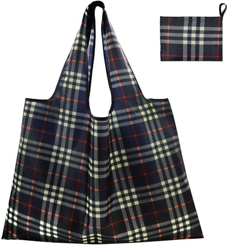 FenFang Einkaufstasche Faltbar Groß, Einkaufsbeutel Stoff Wiederverwendbare, Mehrwegtasche Faltbare Tasche Leichte Schnelltrocknend für Einkauf Reise Ausflug, 56 X 67 cm