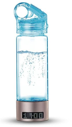 HOMEDEK Rich Hydrogen Water Bottle - Generador de agua de hidrógeno y tecnología mínima de generador de agua de hidrógeno (oro + azul)