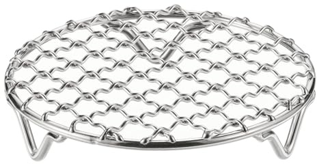 sourcing map Round Cooking Rack 4.7-inch 201 Stainless Steel Cross Wire Barbecue Grill Net with 20mm Legs for Cooking Baking Steaming BBQ