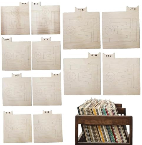 Regalteiler für Bibliotheksregale – Buchstaben-Design, 12 Stück Lp alphabetische Trennblätter | Ffice Binder Index Trennblätter, alphabetischer Schallplattenhalter Organizer für Album, DVD,