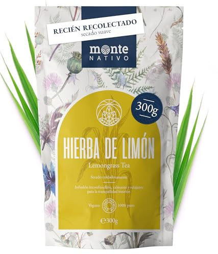 Té de Hierba de Limón Monte Nativo (300 g) - Puro y natural sin aditivos | Hojas de hierba de limón como té de hierbas o como regalo - Té de hierbas aromático - Té de frutas - Lemongrass