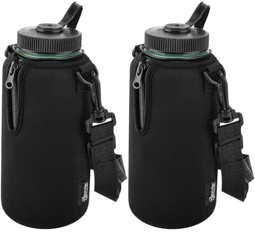 Beautyflier 2pcs Neoprene Sleeve for Nalgene Water Bottles, Compatible with Nalgene 32 oz Wide Mouth Water Bottles, Prevents Condensation, Insulates Beverages Bottle Carrier for Backpack, Hiking, Gym