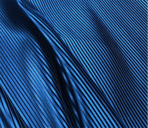 Kreppstoff, Akkordeon-Faltenstoff, 3/5/10 m, Plissee-Stoff, Designer-Faltenstoff zum Nähen von Kleid, 5 Stück, Blau, 145 cm x 3 m