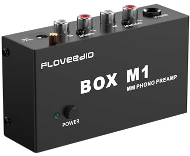 Phono Preamp for MM Turntable Mini Stereo Audio Hi-Fi Phonograph/Record Player Preamplifier with TRS Headphone Jack and RCA Output with DC 12V Power Supply