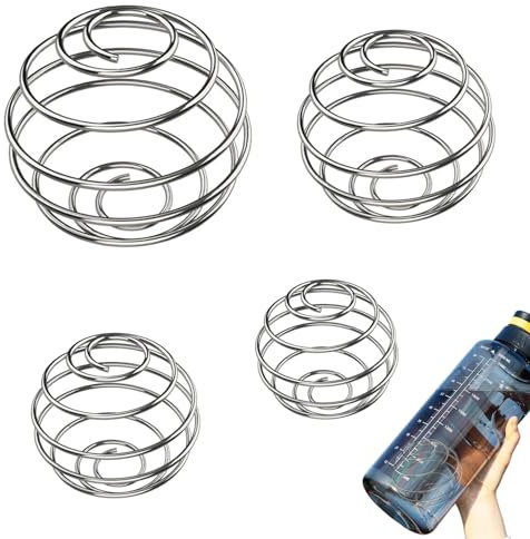jatimdotin 4 Pcs Bola Batidora, Bola De Shaker Proteinas, Bolas para Mezclar Proteínas de Acero Inoxidable, Bola Batidora de Acero, Bola Agitadora para Bebidas Mezcladas con Proteínas