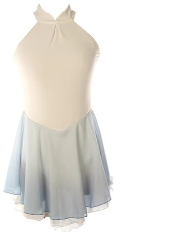 Yaaxinb Eiskunstlauf Kleid Mädchen Kürkleid Gradient Ärmellos Gymnastik Trikot Wettbewerb Ballett Tanz Tragen Outfit Rollkunstlaufkleid Leotard Tanzanzug Wettbewerb Tanzkostüm,Weiß,XS