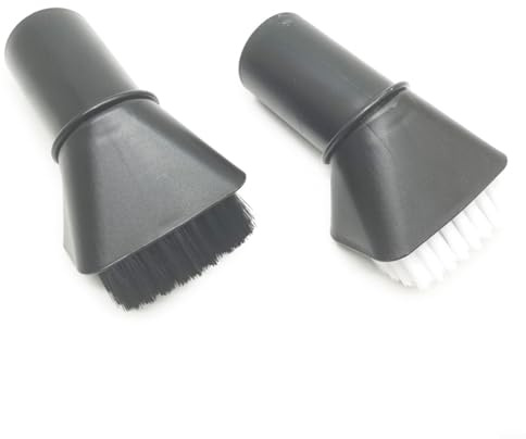 Emiif Saugbürsten-Set 2.863–221.0 für Kärcher WD2 WD3 WD4 WD5 Staubsauger – harte und weiche Borsten für die Reinigung von Innenpolstern (schwarz + weiß)