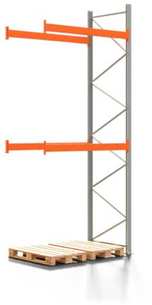 REGALWERK Palettenregal Artus - Anbauregal mit 3 Ebenen - Fachlast 3.000 kg - 4.500 x 1.985 x 1.100 mm (HxBxT) - Schwerlastregal