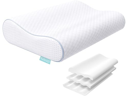 Releep Oreiller Rafraîchissant à Hauteur Réglable - Coussin Ergonomique en Mousse à Mémoire de Forme pour Un Soutien Personnalisé, Bleu