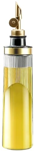 TINMIX Glass Olive Oil Dispenser Bottle for Kitchen 22OZ/650ML Oil and Vinegar Dispenser with Stainless Steel Pour Spout and Labels