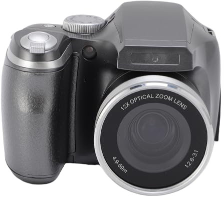Jectse Appareil Photo Reflex Numérique, 4K 60 M, Hybride, CMOS Optique 12x, Zoom Numérique 6X, Caméra Vidéo 4K, Photo et Vidéo, Vlogging, Créateur de Contenu, Noir (Silver)