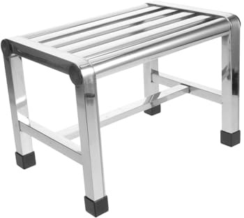 BUGUUYO Banco de Ducha de Acero Inoxidable Compacto y Estable para Baño en Casa, Taburete Pequeño Antideslizante Adecuado para Adultos y Niños