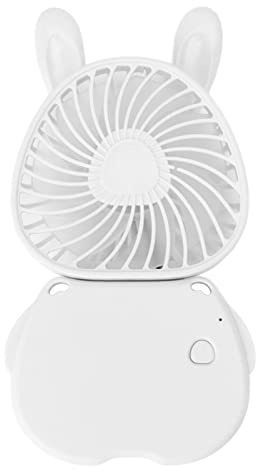 ZJchao Fan di Scrivania Portatile Portatile, Ventola per Scrivania 0506, Ventola del Collo, Mini Ventilatore a Forma di Coniglio, per Ufficio, per l'Ufficio (WHITE)