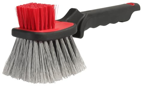 Spazzola di pulizia per cerchioni auto, strumento multifunzione antiscivolo, pulitore di pneumatici e cerchi elimina la sporchezza, per garage esterno, camion, furgone, campeggio