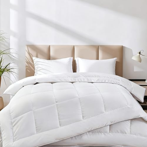 Edredón Relleno Nórdico 4 Estaciones Cama 150 (220x240cm) - 2 en 1 (125 gr/m2 + 250 gr/m2) - Edredón para Invierno, Verano, Primavera y Otoño, Nórdico de Fibra Suave, Transpirable y Antiácaros